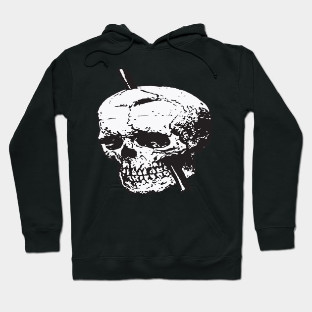 Black and White Skull of Phineas Gage With Tamping Iron Vector Hoodie by taiche